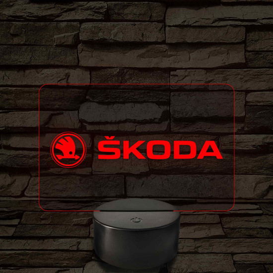 Skoda logó – 7 színű, színváltós LED lámpa