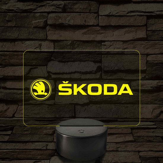 Skoda logó – 7 színű, színváltós LED lámpa