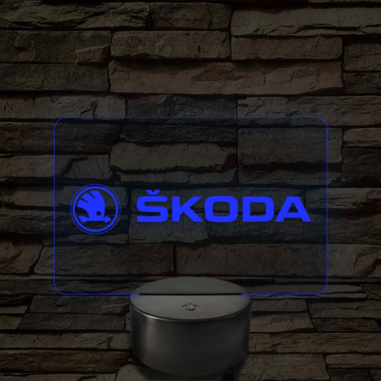 Skoda logó – 7 színű, színváltós LED lámpa