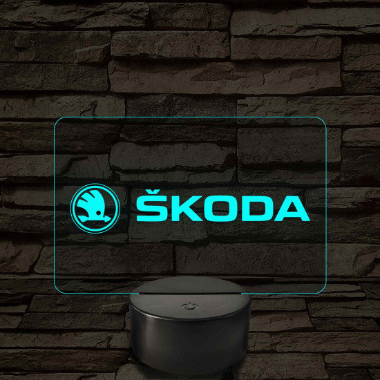 Skoda logó – 7 színű, színváltós LED lámpa