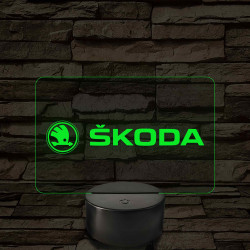 Skoda logó – 7 színű, színváltós LED lámpa