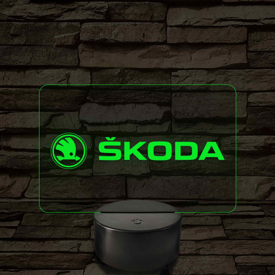 Skoda logó – 7 színű, színváltós LED lámpa