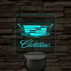 Cadillac logó – 7 színű, színváltós LED lámpa