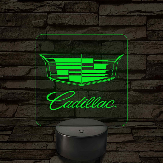 Cadillac logó – 7 színű, színváltós LED lámpa