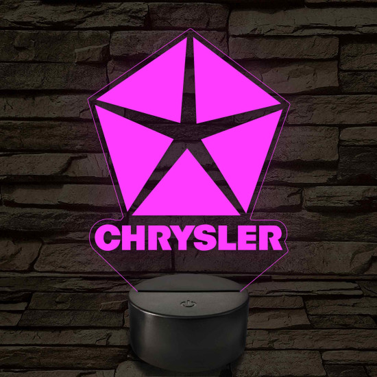 Chrysler logó – 7 színű, színváltós LED lámpa