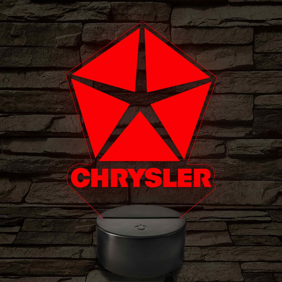Chrysler logó – 7 színű, színváltós LED lámpa
