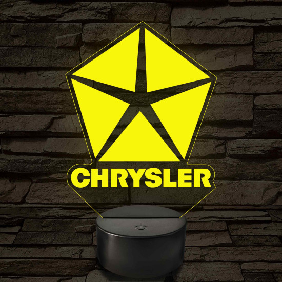 Chrysler logó – 7 színű, színváltós LED lámpa