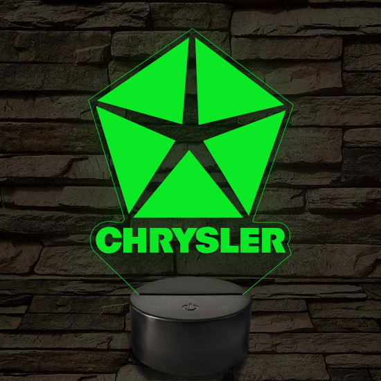 Chrysler logó – 7 színű, színváltós LED lámpa
