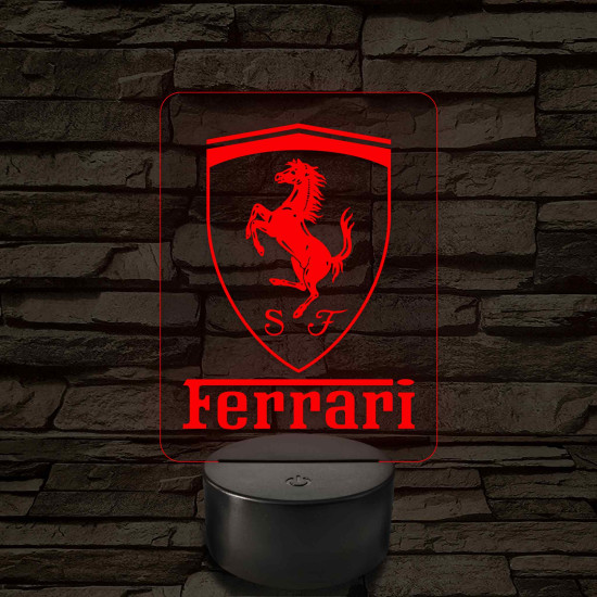 Ferrari logó – 7 színű, színváltós LED lámpa
