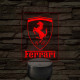 Ferrari logó – 7 színű, színváltós LED lámpa