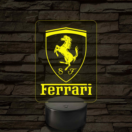 Ferrari logó – 7 színű, színváltós LED lámpa