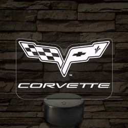 Corvette logó – 7 színű, színváltós LED lámpa