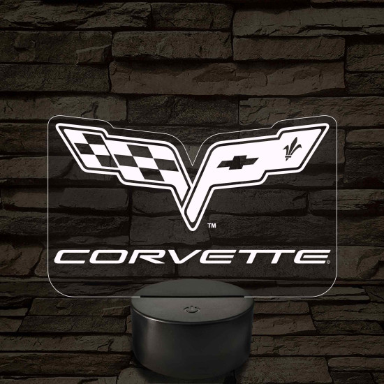 Corvette logó – 7 színű, színváltós LED lámpa