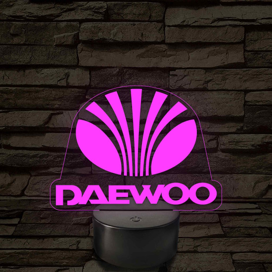 Daewoo logó – 7 színű, színváltós LED lámpa