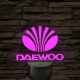 Daewoo logó – 7 színű, színváltós LED lámpa
