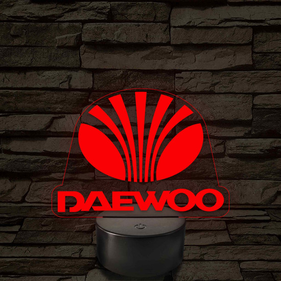 Daewoo logó – 7 színű, színváltós LED lámpa