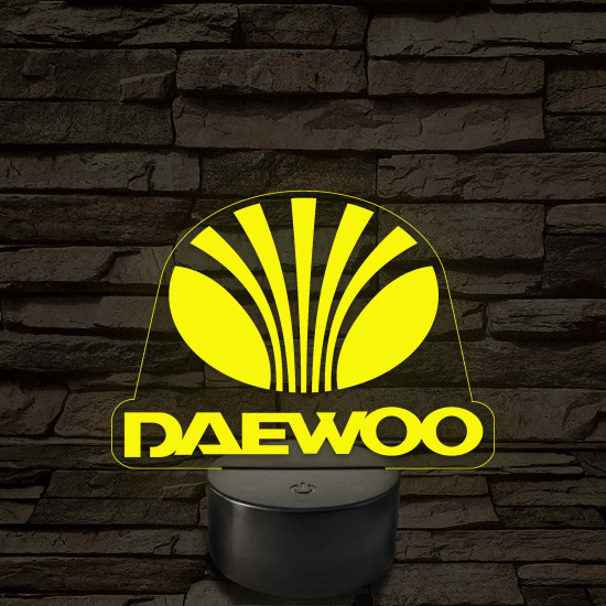 Daewoo logó – 7 színű, színváltós LED lámpa