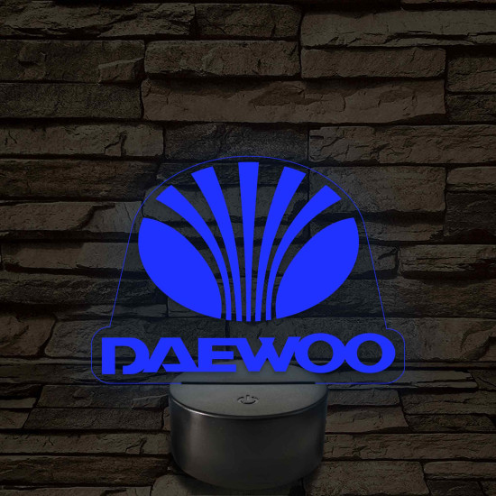 Daewoo logó – 7 színű, színváltós LED lámpa