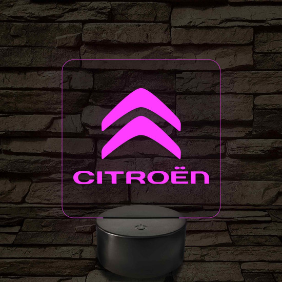 Citroën logó – 7 színű, színváltós LED lámpa