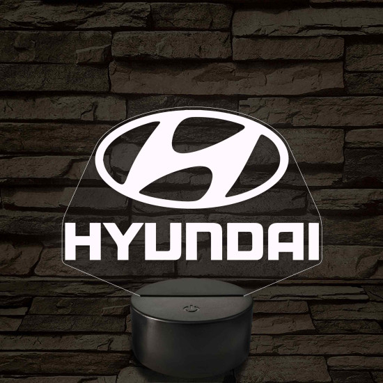 Hyundai logó – 7 színű, színváltós LED lámpa