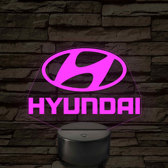 Hyundai logó – 7 színű, színváltós LED lámpa