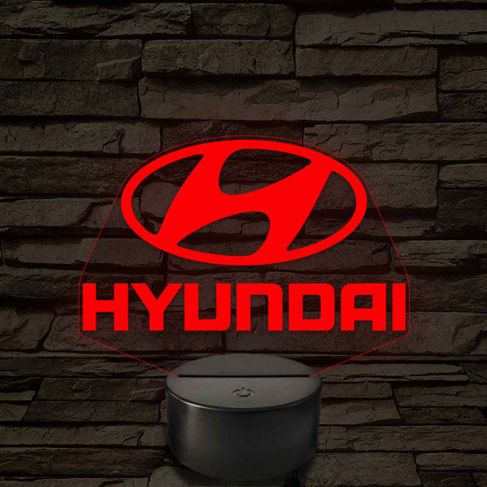 Hyundai logó – 7 színű, színváltós LED lámpa
