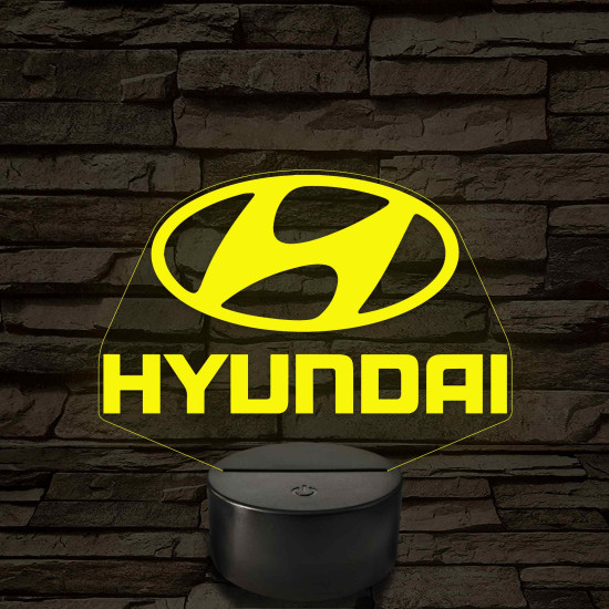 Hyundai logó – 7 színű, színváltós LED lámpa