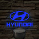 Hyundai logó – 7 színű, színváltós LED lámpa