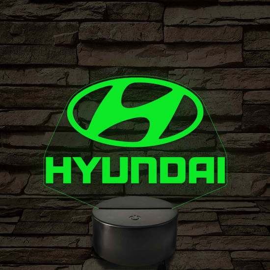 Hyundai logó – 7 színű, színváltós LED lámpa