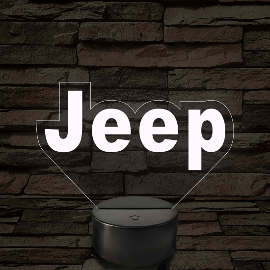 Jeep logó 7 színű, színváltós 3D LED lámpa