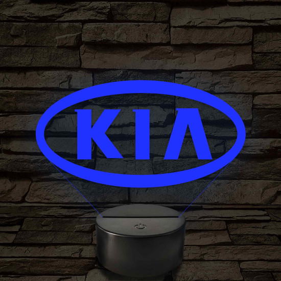 KIA logó 7 színű, színváltós 3D LED lámpa