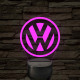 Volkswagen logó - 7 színű, színváltós 3D led lámpa