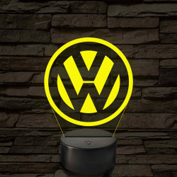 Volkswagen logó - 7 színű, színváltós 3D led lámpa