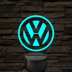 Volkswagen logó - 7 színű, színváltós 3D led lámpa