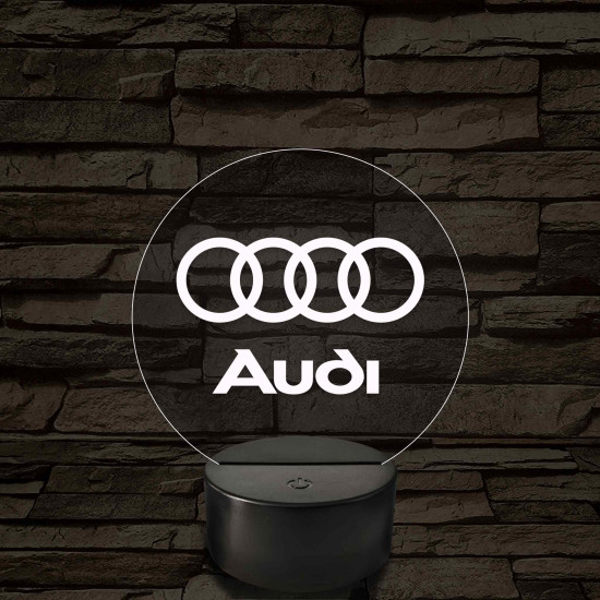 Audi logó - 7 színű, színváltós 3D led lámpa