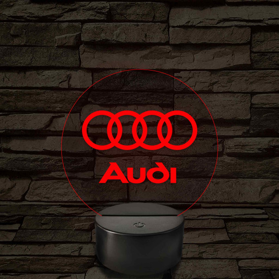 Audi logó - 7 színű, színváltós 3D led lámpa