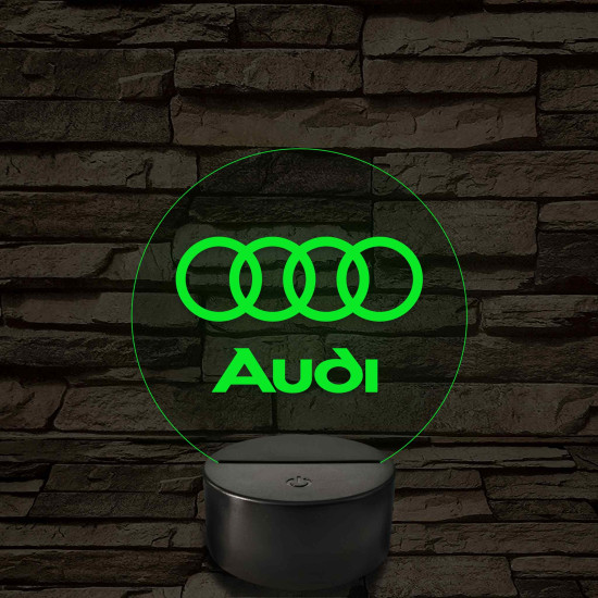 Audi logó - 7 színű, színváltós 3D led lámpa
