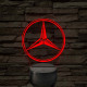 Mercedes logó - 7 színű, színváltós 3D led lámpa
