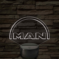 MAN logó - 7 színű, színváltós 3D led lámpa