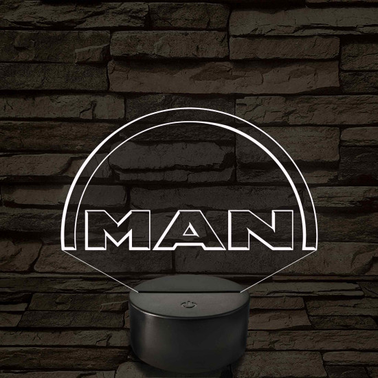MAN logó - 7 színű, színváltós 3D led lámpa