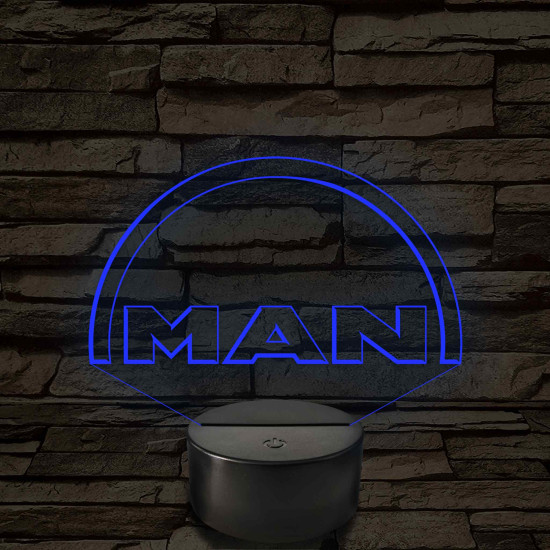 MAN logó - 7 színű, színváltós 3D led lámpa