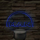 MAN logó - 7 színű, színváltós 3D led lámpa