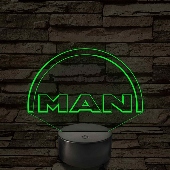 MAN logó - 7 színű, színváltós 3D led lámpa