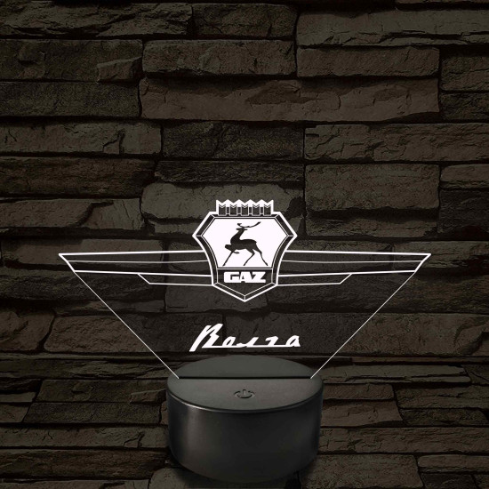 GAZ Volga logó – 7 színű, színváltós LED lámpa