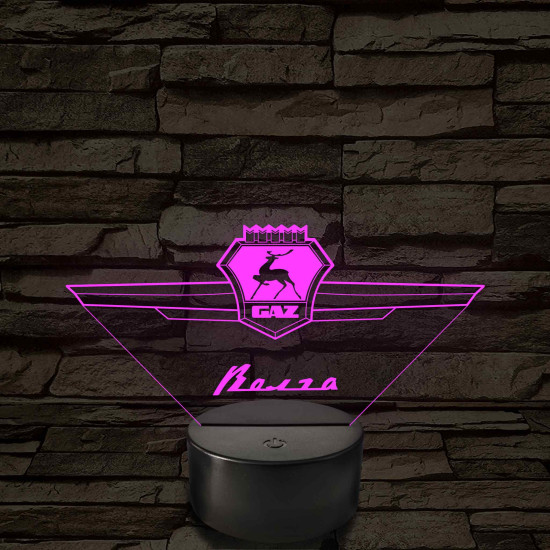 GAZ Volga logó – 7 színű, színváltós LED lámpa