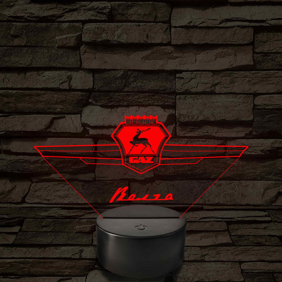 GAZ Volga logó – 7 színű, színváltós LED lámpa