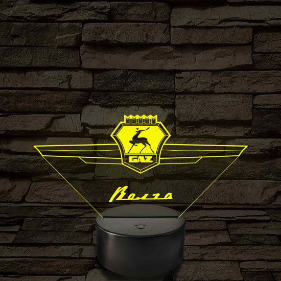 GAZ Volga logó – 7 színű, színváltós LED lámpa