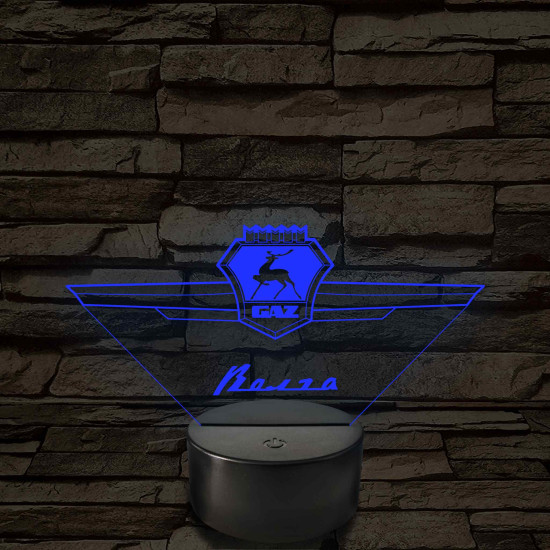 GAZ Volga logó – 7 színű, színváltós LED lámpa