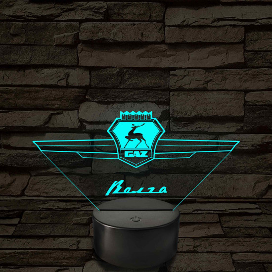 GAZ Volga logó – 7 színű, színváltós LED lámpa