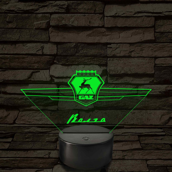 GAZ Volga logó – 7 színű, színváltós LED lámpa